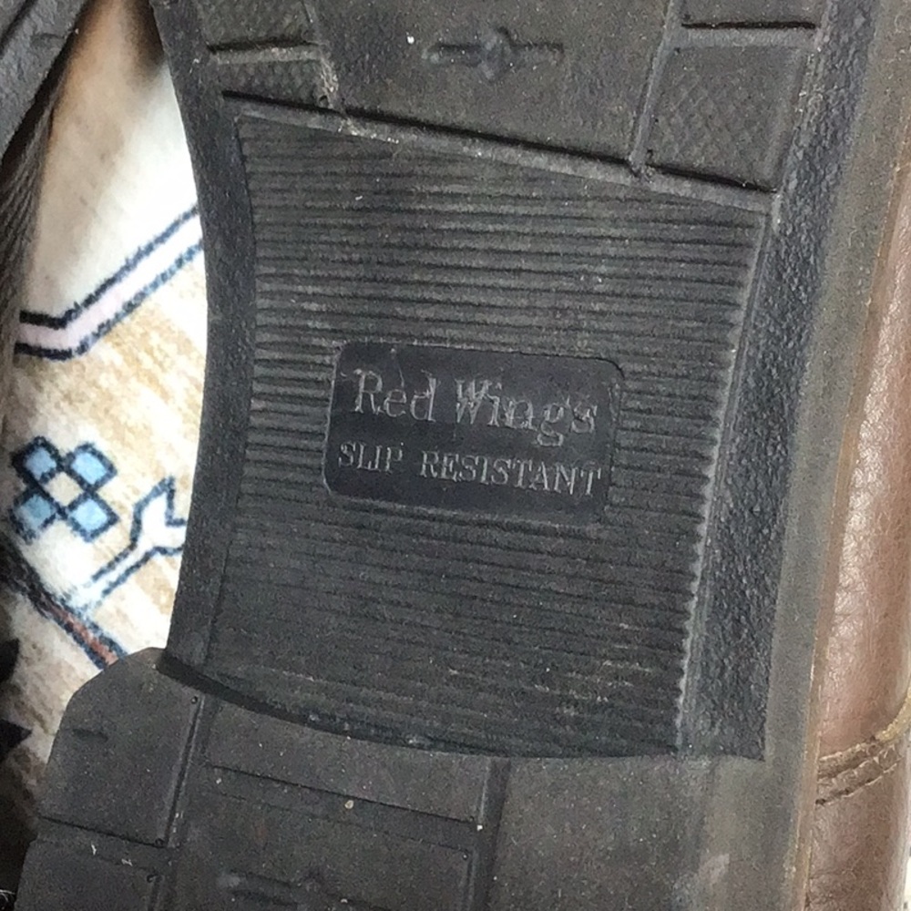 🇺🇸Red Wing Shoes Brown Leather Pebble Finish Lace Up Slip Resistant Sz.12 - Picture 9 of 13